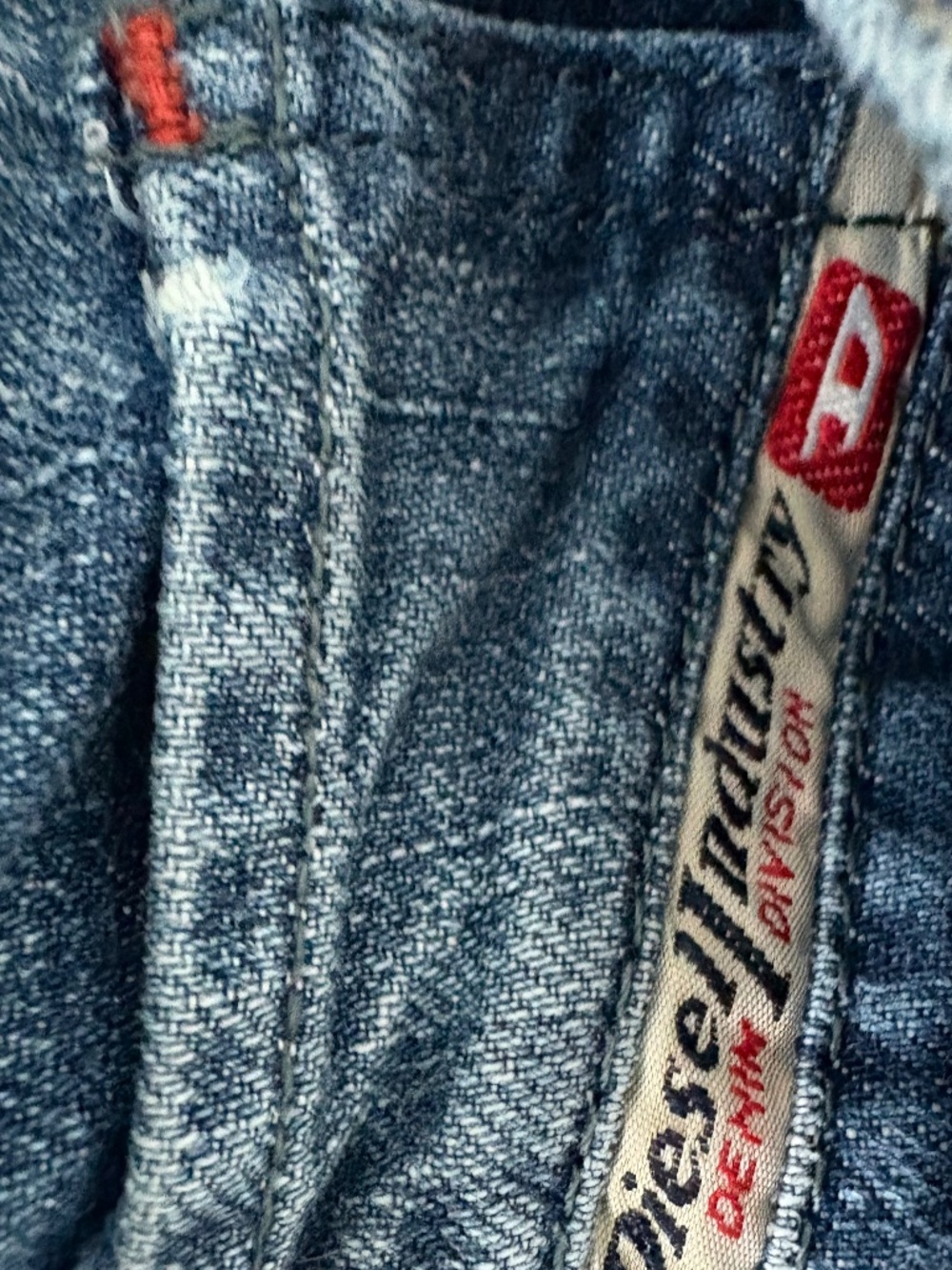 Diesel Women's Boot Cut Jeans in Faded Blue with Red Accent - Picture 7 of 9